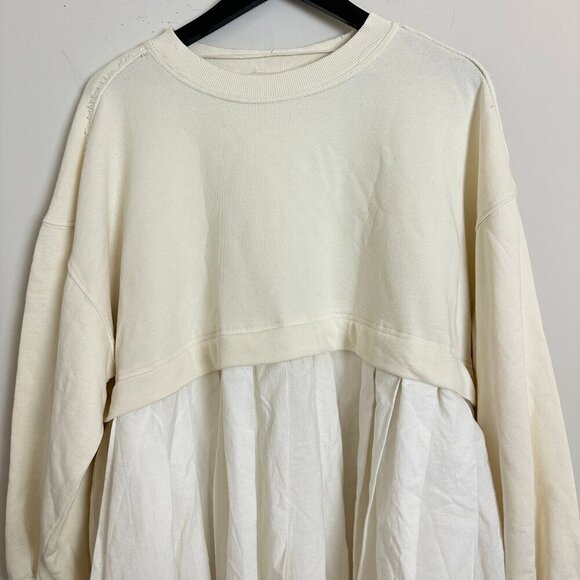 FREE PEOPLE Eleanor Sweatshirt Dress in Grey Combo Size X-Small - Picture 6 of 16